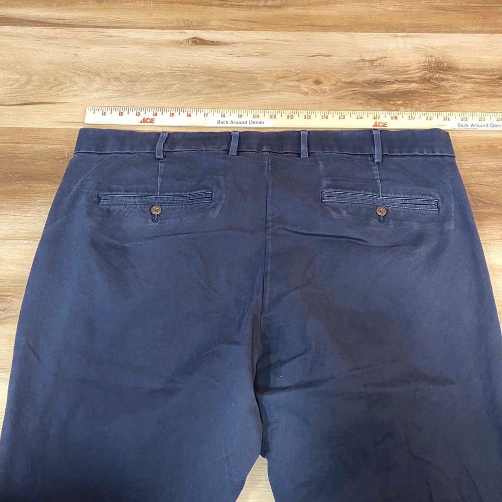 Gap Chino Pants Mens 42x32 Skinny Navy Blue Stretch Cotton Trousers - Picture 8 of 9